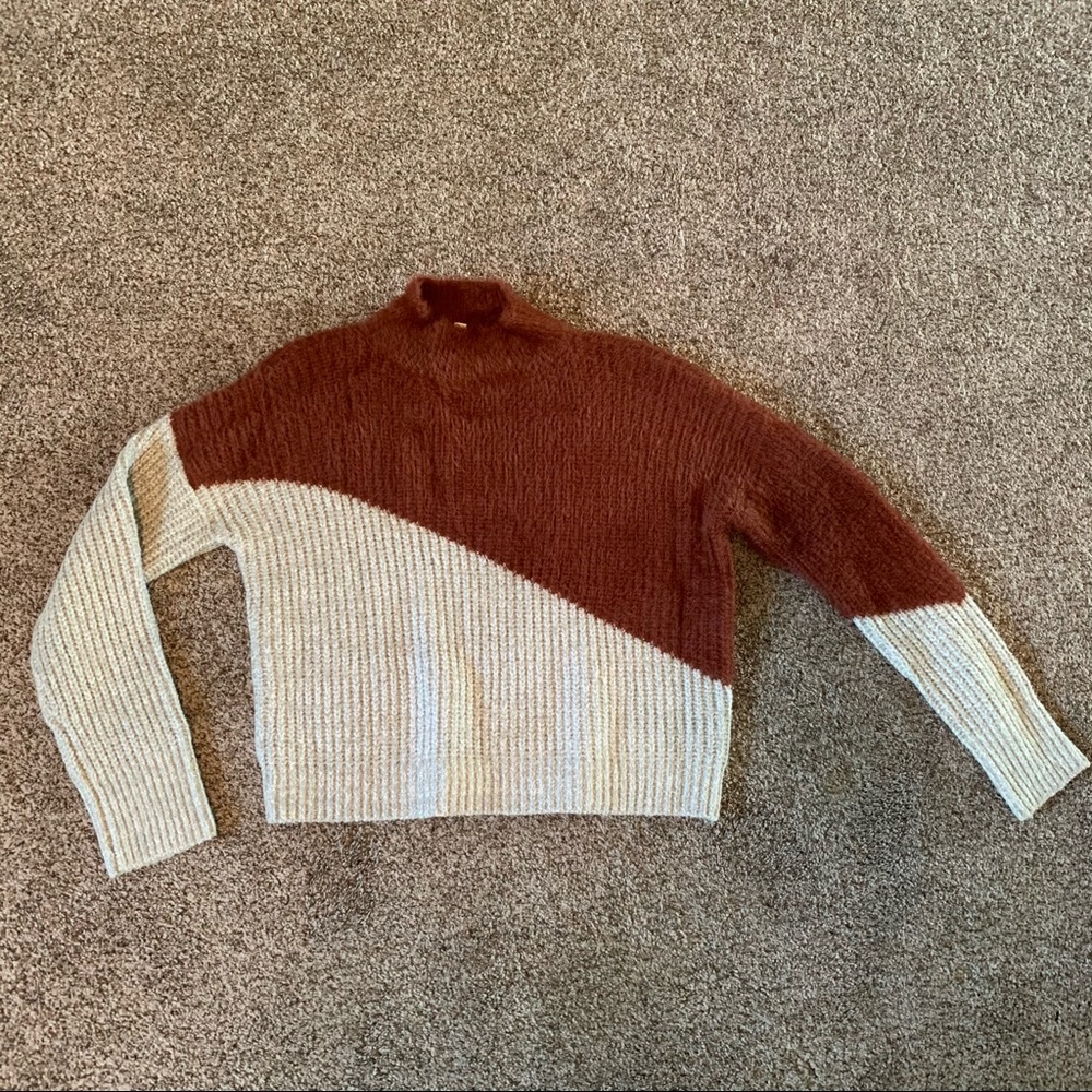 Furry Two Tone Sweater